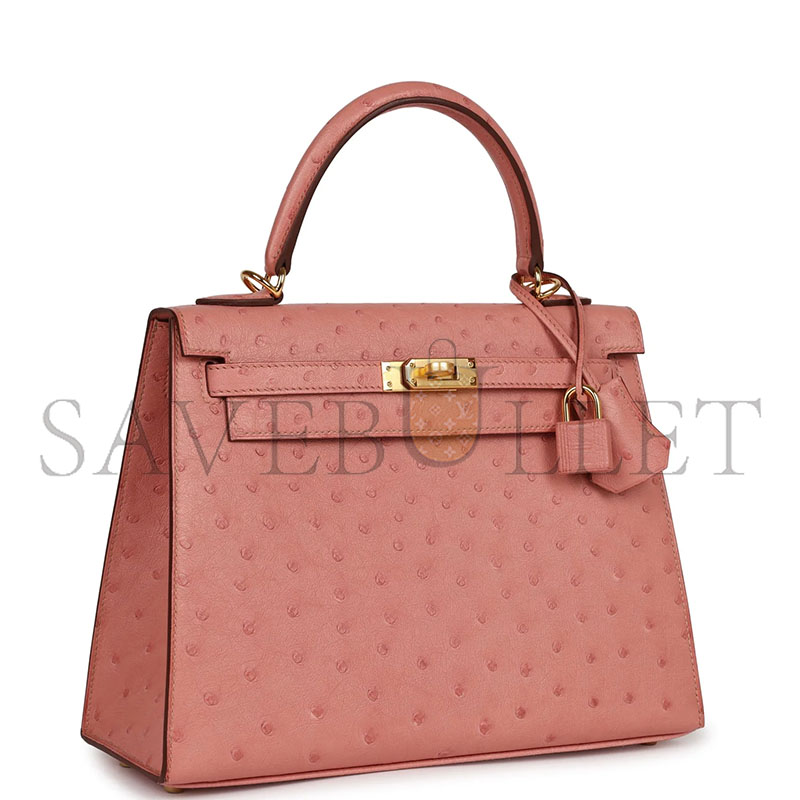 H**mes master kelly 28 ceramic powder ostrich gold hardware (28*22*10cm)